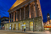 View of Town Hall in Victoria Square at dusk, Birmingham, West Midlands, England, United Kingdom, Europe