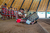 View of Swazi musical and dance performance, Mantenga Cultural Village a traditional Eswatini settlement, Malkerns, Eswatini, Africa