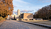 Blick auf den antiken nubischen Tempel von Debod, abgebaut im Rahmen der Internationalen Kampagne zur Rettung der Monumente Nubiens, wieder aufgebaut im Parque de la Montana, Madrid, Spanien, Europa