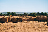 Ruinen des antiken Dorfes Germa, Hauptstadt des Garamantenreichs, in der Region Fezzan, Libyen, Nordafrika, Afrika