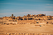 Ruinen des antiken Dorfes Germa, Hauptstadt des Garamantenreichs, in der Region Fezzan, Libyen, Nordafrika, Afrika