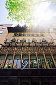 Palau del Baro de Quadras, Modernist palace by architect Josep Puig, with facade featuring Gothic amd Arabesque-inspired design in Barcelona, Catalonia, Spain, Europe