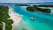 Aerial of Kabira Bay, Ishigaki, Yaeyama island group, Japan, Asia