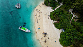 Aerial of Kabira Bay, Ishigaki, Yaeyama island group, Japan, Asia