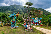 Eclectic Okinawan sculpture park near Yonehara Beach, Ishigaki, Yaeyama island group, Japan, Asia