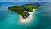 Luftaufnahme der Insel Kepayang, Insel Belitung vor der Küste von Sumatra, Indonesien, Südostasien, Asien