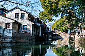 Water channel, Zhouzhuang water town, Jiangsu, China, Asia