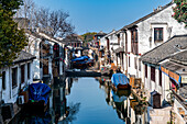 Water channel, Zhouzhuang water town, Jiangsu, China, Asia