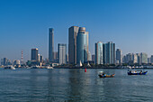 Skyline von Xiamen von der Kulangsu International Settlement, Xiamen, Fujian, China, Asien