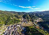 Panorama of the Hekeng Fujian Tulou, UNESCO World Heritage Site, rural dwelling of the Hakka, Fujian, China, Asia