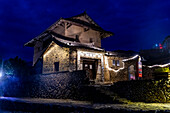 Night shot of the Yunshuiyao Ancient Town, Hakka, Fujian, China, Asia