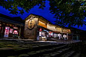 Night shot of the Yunshuiyao Ancient Town, Hakka, Fujian, China, Asia