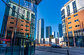 View of apartment buildings at Deansgate, Manchester, Lancashire, England, United Kingdom, Europe