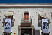 Einschusslöcher, Casa de Los Hermanos Serdan, Museum der Mexikanischen Revolution, Historisches Zentrum, UNESCO-Weltkulturerbe, Puebla, Bundesstaat Puebla, Mexiko, Nordamerika