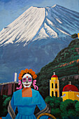 Mural, colourful Street Art, Avenue Hidalgo, Atlixco, Pueblos Magicos, Puebla State, Mexico, North America