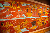 Mural of Drinkers, 200 AD, Replica, Museo de Sitio de Cholula, Cholula, State of Puebla, Mexico, North America