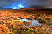 Moorland and mountains of northern Sutherland in winter, Highlands, Scotland, United Kingdom, Europe