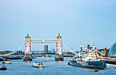 Tower Bridge bei Nacht, London, England, Vereinigtes Königreich, Europa