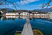 Pond around Hongcun historical village, UNESCO World Heritage Site, Huangshan, Anhui, China, Asia