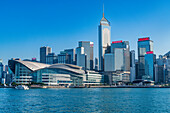 Highrise buildings in Victoria harbour, Hong Kong, China, Asia