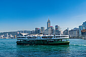 Sternfähre im Victoria-Hafen, Hongkong, China, Asien