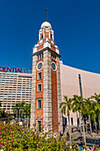 Clock tower in Victoria harbour, Hongkong, China, Asia