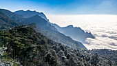 Aerial of Hanpo Pass, Mount Lu (Lushan), UNESCO World Heritage Site, Jiujiang, Jiangxi, China, Asia