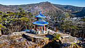 Luftaufnahme des Hanpo-Passes, Berg Lu (Lushan), UNESCO-Weltkulturerbe, Jiujiang, Jiangxi, China, Asien