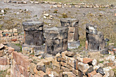 Säulen des zoroastrischen Feuertempels, archäologische Stätte von Ani, Kars, Türkei, Kleinasien, Asien