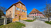 Historic farmhouses in the Franconian Open Air Museum, Bad Windsheim, Bavaria, Germany, Europe