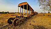 Old rusty railway carriages and rolling stock, Wau, Western Bahr el Ghazal, South Sudan, Africa