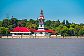 Pier am Songhua-Fluss, Harbin, Heilongjiang, China, Asien