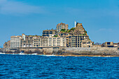 Hashima-Insel (Gunkanjima) (Kriegsschiff-Insel) (Schlachtschiff-Insel), Nagasaki, Kyushu, Japan, Asien