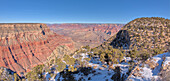 Grand Canyon mit Yuma Point auf der linken Seite und Hermits Rest auf der rechten Seite, Grand Canyon National Park, UNESCO-Weltkulturerbe, Arizona, Vereinigte Staaten von Amerika, Nordamerika