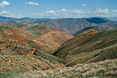 Hiking in Vayots Dzor, known for its red-hued mountains, Armenia (Hayastan), Caucasus, Central Asia, Asia