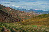 Hiking in Vayots Dzor, known for its red-hued mountains, Armenia (Hayastan), Caucasus, Central Asia, Asia