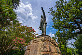 View of Cecil John Rhodes statue in Company's Garden, Cape Town, Western Cape, South Africa, Africa