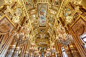 France, Paris, Garnier opera house (1878) under the architect Charles Garnier in eclectic style, the Grand Foyer