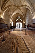 Spain, Catalonia, Tarragona Province, Alt Camp comarca, La ruta del Cister, monastery of Vallbona De Les Monges, chapterhouse