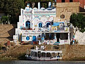 Egypt, Upper Egypt, Nubia, Nile Valley, Aswan, Restaurant and Guest house on Elephantine Island