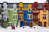 Canada, Quebec province, Montreal, Plateau-Mont-Royal neighborhood after a snowstorm