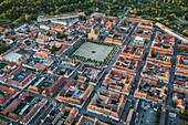 Frankreich, Haut Rhin, Neuf Brisach, Festungsanlage von Vauban, von der UNESCO zum Weltkulturerbe erklärt (Luftaufnahme)