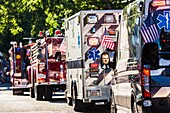 United States, New England, Massachusetts, Cape Ann, Rockport, Rockport Fourth of July Parade, firetrucks and emergency vehicles