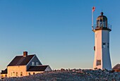 Vereinigte Staaten, Neuengland, Massachusetts, Scituate, Scituate-Leuchtturm, Sonnenuntergang