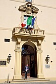 Italy, Tuscany, Florence, listed as World Heritage by UNESCO, Palazzo Della Gherardesca, 5 star palace Four Seasons Hotel Firenze, street entrance