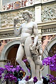 Italy, Tuscany, Florence, listed as World Heritage by UNESCO, Palazzo Della Gherardesca, 5 star palace Four Seasons Hotel Firenze, Bacchus statue by Michelangelo replica in the center of the lobby