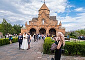 Armenia, Armavir region, Etchmiadzin, religious complex of Etchmiadzin listed as World Heritage by UNESCO, Saint Gayane church built in the 7th century