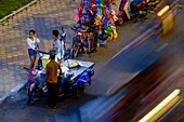 Cambodia, Phnom Penh, Sisowath riverline, Bassac river and walk about in front of Royal Palace