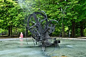 Switzerland, Canton of Fribourg, Fribourg, Grand Places public garden, Jo Siffert fountain of Jean Tinguely