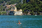 Suisse, Canton of Vaud, Lake Geneva, Veytaux, Chillon Castle at South Montreux